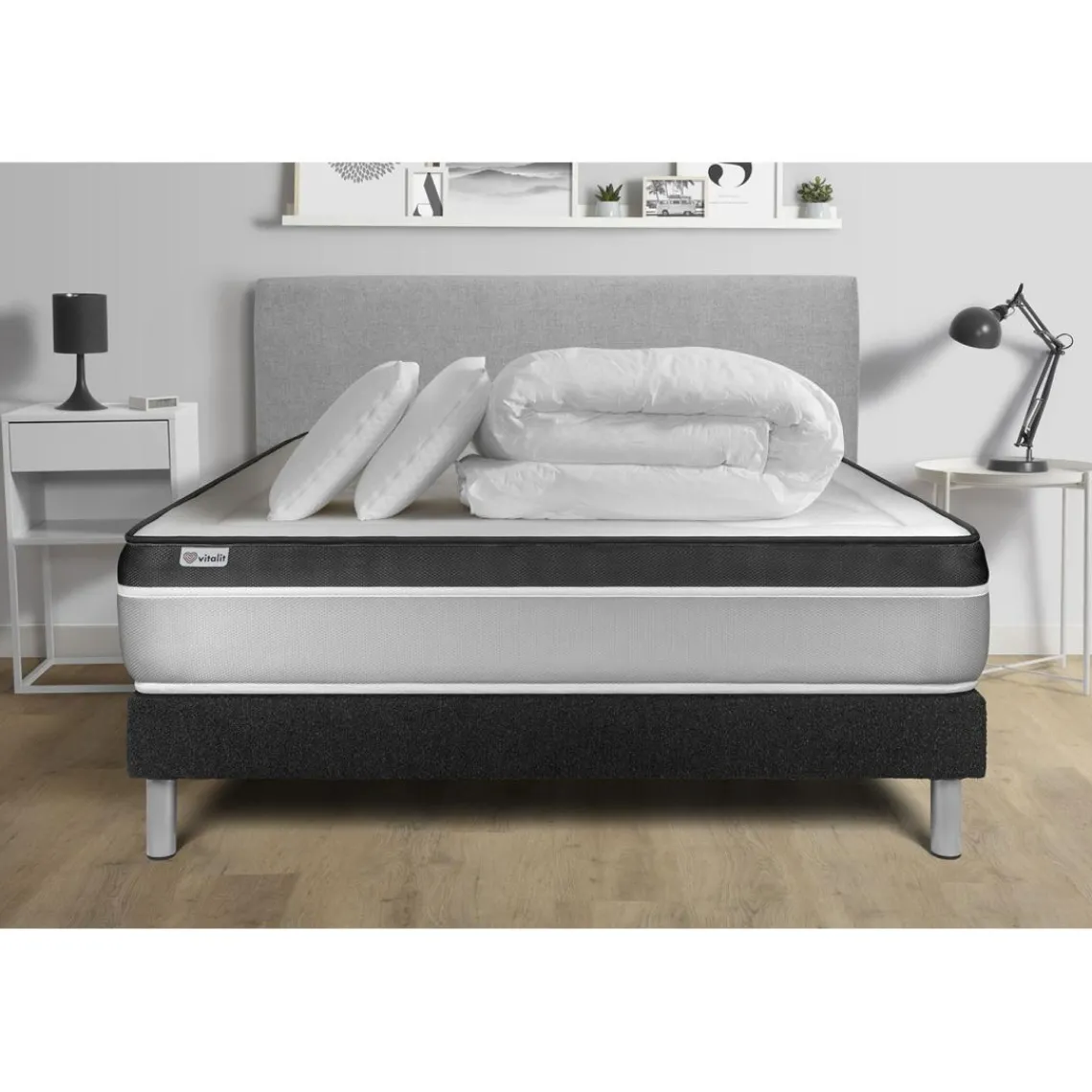VITALIT Pack prêt a dormir VITAL ERGO sommier Kit noir Sale