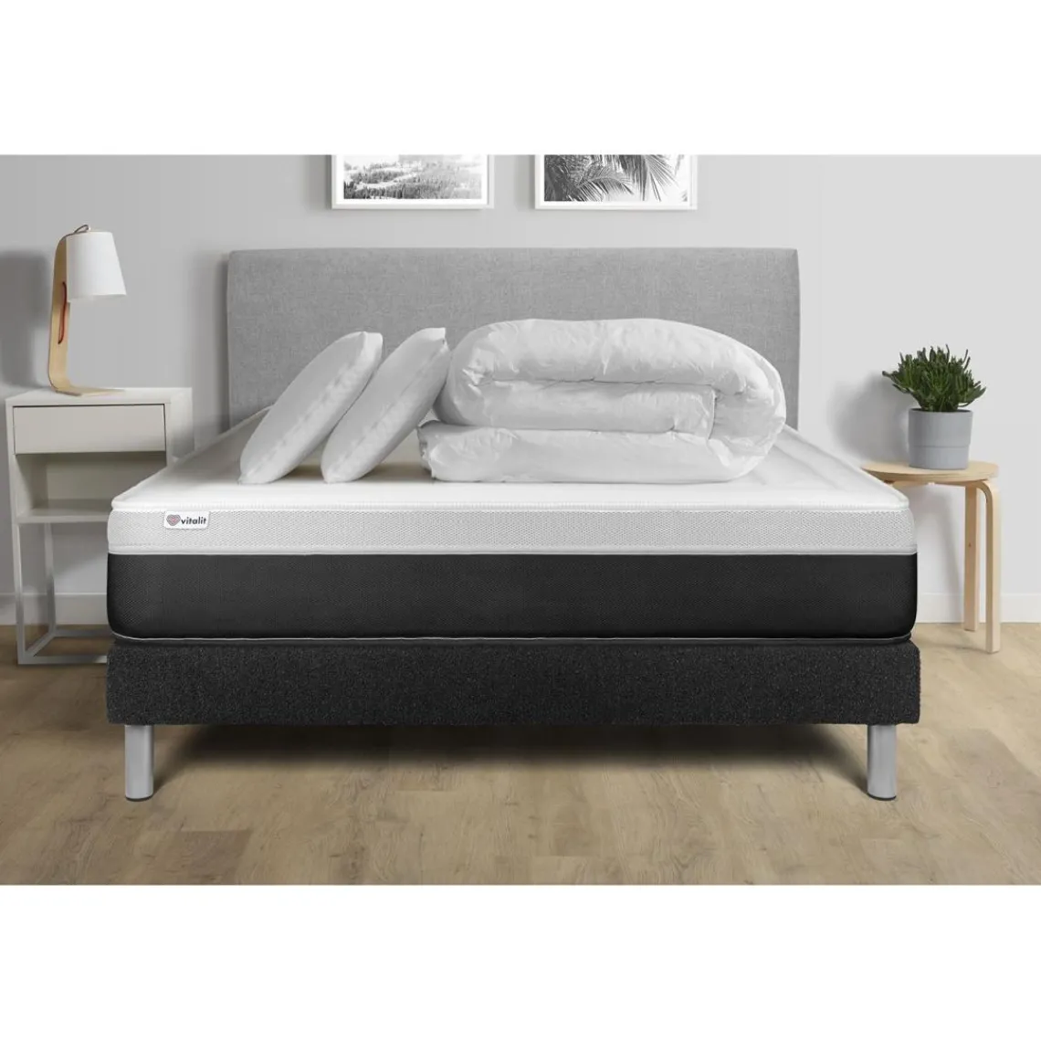 VITALIT Pack prêt a dormir VITAL FORM sommier Kit noir Online