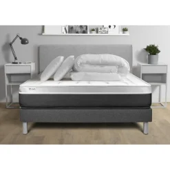 VITALIT Pack prêt a dormir VITAL SOFT sommier Kit gris Best