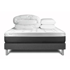 VITALIT Pack prêt a dormir VITAL SOFT sommier Kit gris Best