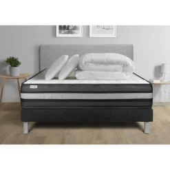 VITALIT Pack prêt a dormir VITALPOWER ZEN sommier Kit noir Sale