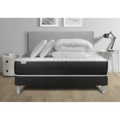 VITALIT Pack prêt a dormir VITALSPRING sommier Kit noir Discount
