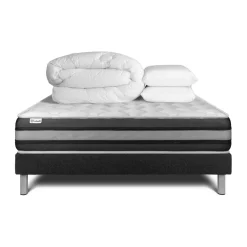 VITALIT Pack prêt a dormir VITALSPRING ZEN sommier Kit noir Hot