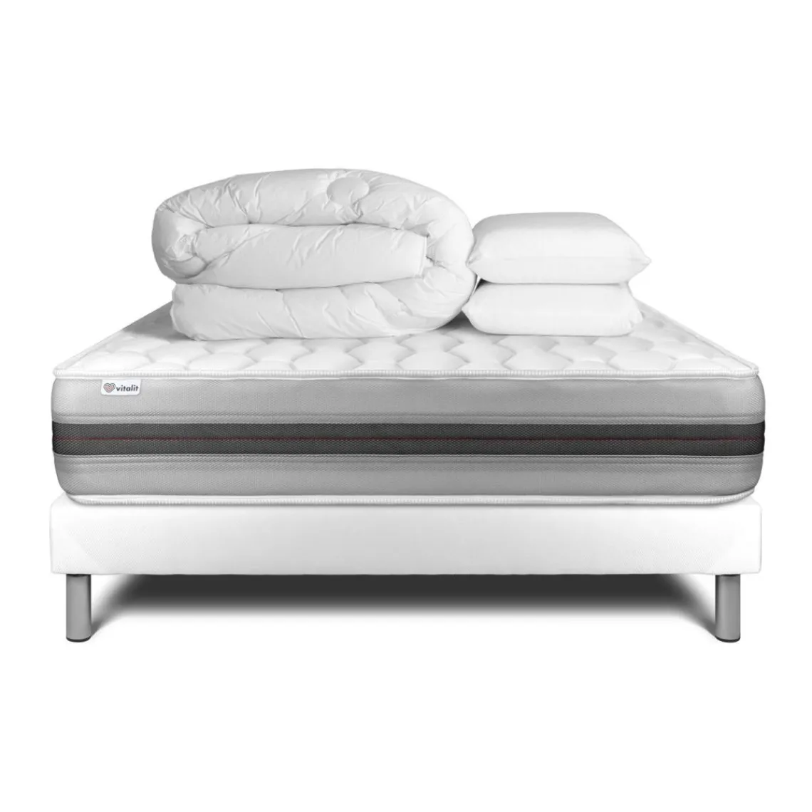VITALIT Pack prêt a dormir VITALSPRING RECOVER sommier Kit blanc Hot
