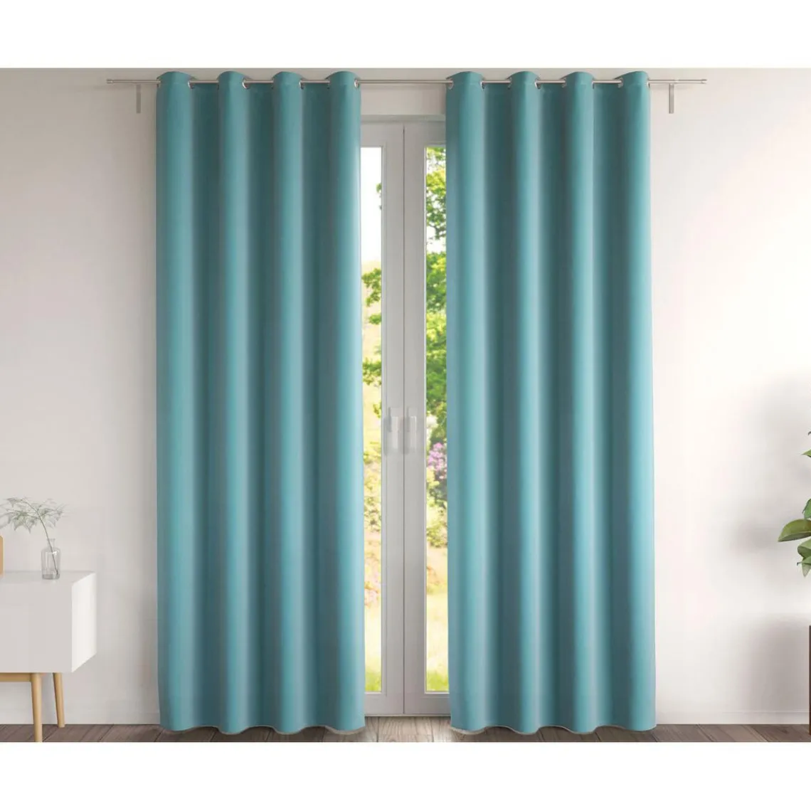 Becquet Paire de rideaux DREAMZ - orage bleu gris Discount