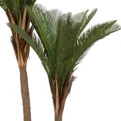 3S. x Home Palmier artificiel en plastique 2 troncs H180cm vert