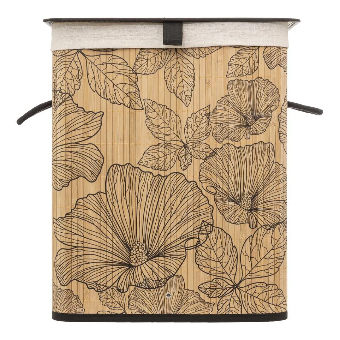 3S. x Home Panier à linge Blackflora en bambou Online