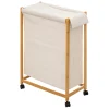 3S. x Home Panier à linge et à roulette en bambou 52L beige Online