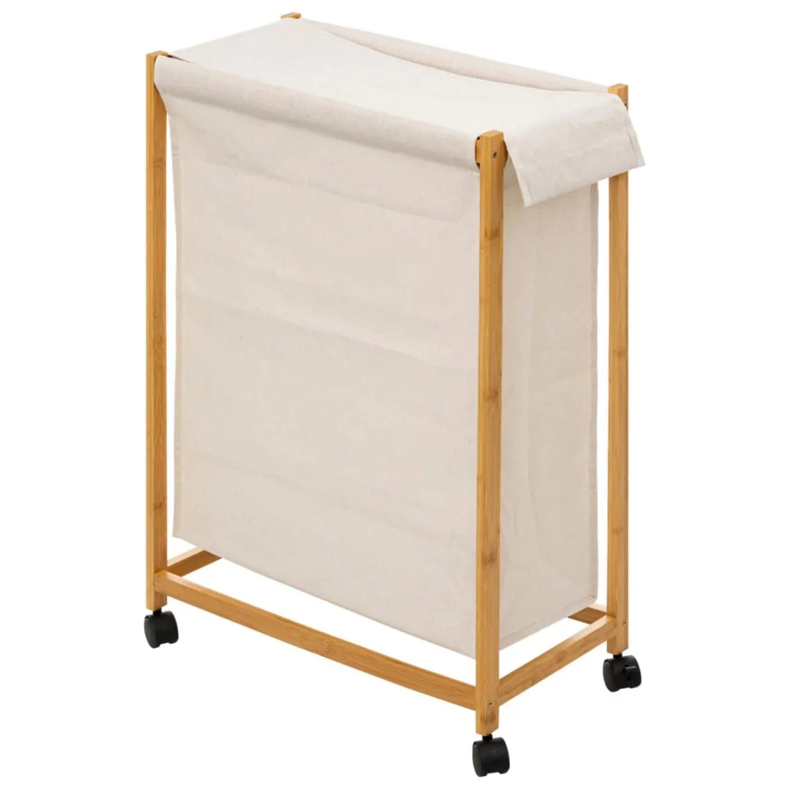 3S. x Home Panier à linge et à roulette en bambou 52L beige Online