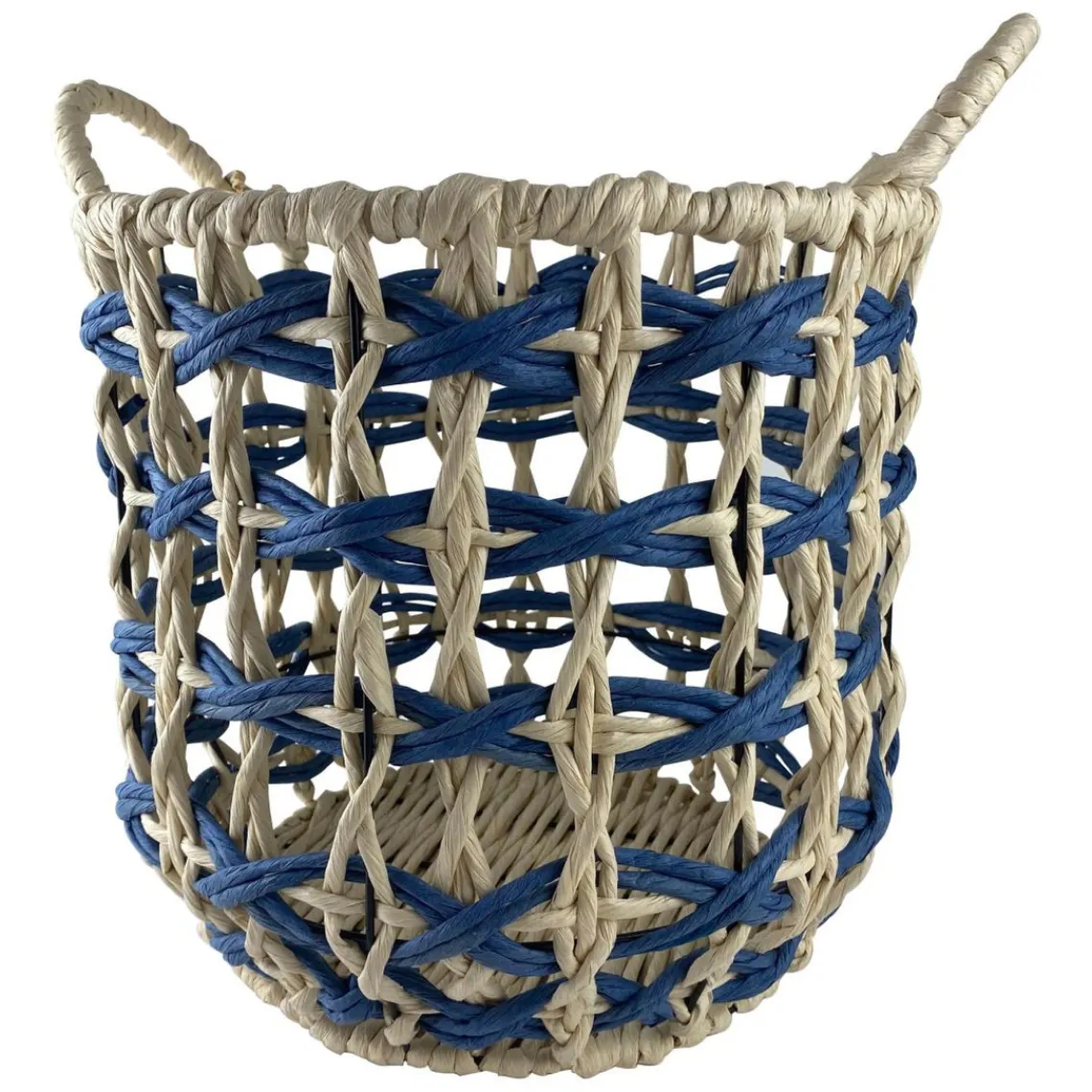 Becquet Panier Bicolore CALOUS Bleu et Ecru Sale