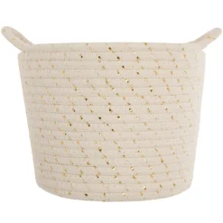 3S. x Home Panier en coton ecru & lurex x3 Clearance