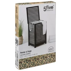 3S. x Home PANIER LINGE 65L BOIS NOIR Discount