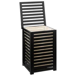 3S. x Home PANIER LINGE 65L BOIS NOIR Discount