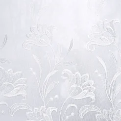 Becquet Panneau voilage brodé finition écailles aspect sablé - Blanc Discount