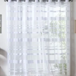 Becquet Panneau voilage rayures satinées - Blanc Best