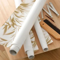 Becquet Papier peint motif vegétal panoramique GRAMINA beige Clearance