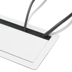 ALTEREGO Passe-câbles 'SLOTI' en métal blanc pour bureau New