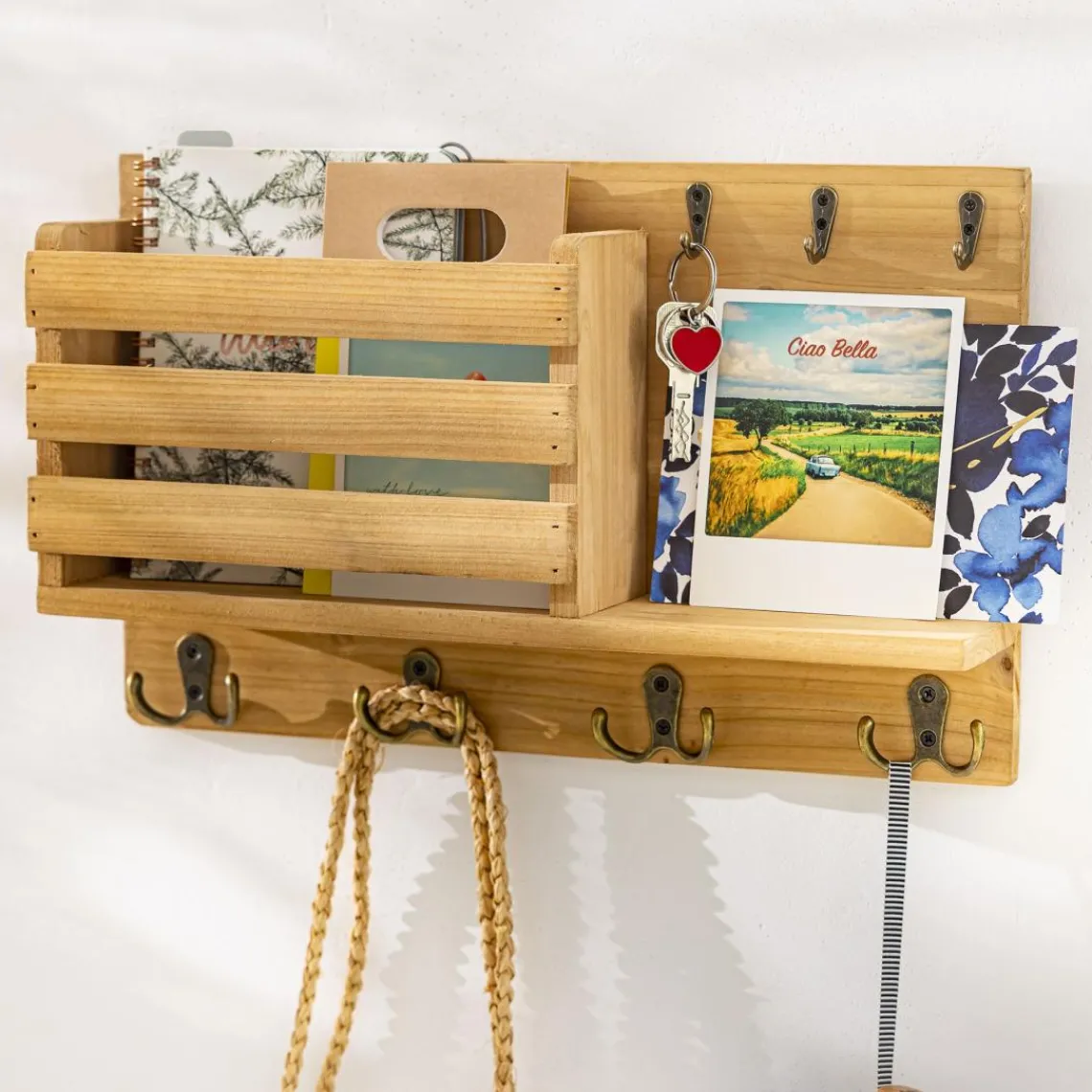 Becquet Patere en bois range courrier cruor Hot