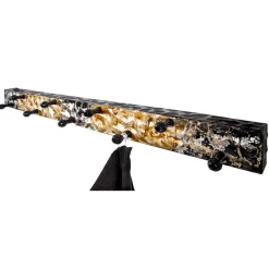 3S. x Home patère murale métal laqué noir-doré 9 crochets New