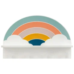 3S. x Home Patère étagère enfant Soel motif arc-en-ciel 4 crochets Outlet