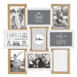 3S. x Home Pele-Mele 9 Vues Bois Et Blanc New