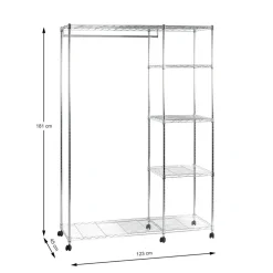 3S. x Home Penderie 4 niveaux sur roulettes