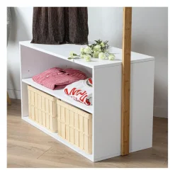 Calicosy Penderie d'entrée avec rangement en bois Blanc Best