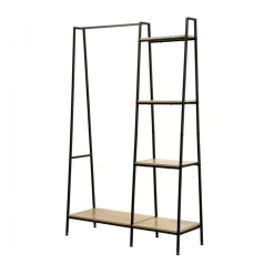 Calicosy Penderie Industrielle 1 Tablette Basse et 4 Étagères en bois Beige New