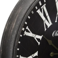 3S. x Home Pendule en Plastique à Moulures noir Clearance