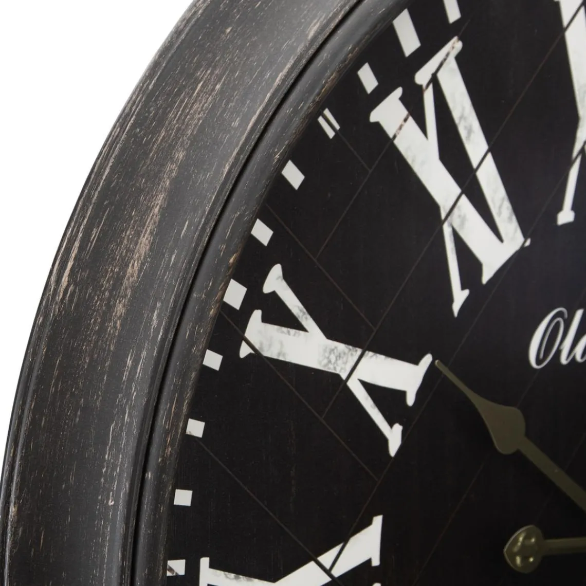 3S. x Home Pendule en Plastique à Moulures noir Clearance