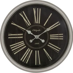 3S. x Home Pendule en Plastique à Moulures noir Clearance