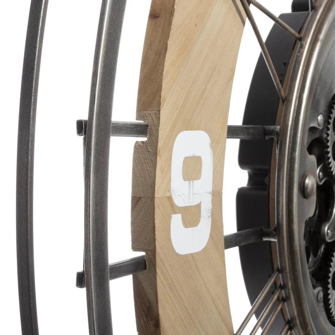3S. x Home Pendule mécanique Lana en Bois / Métal D90 Clearance