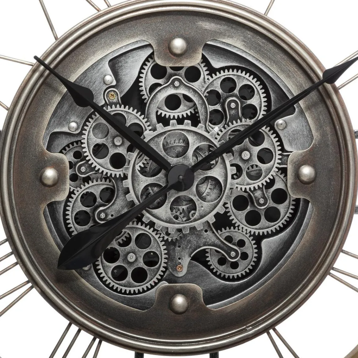 3S. x Home Pendule mécanique Lana en Bois / Métal D90 Clearance