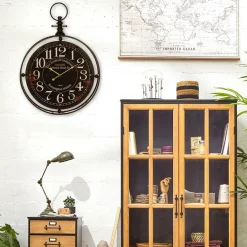 3S. x Home Pendule métal gousset noir D60 Sale