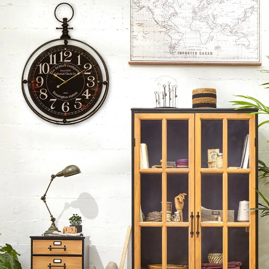 3S. x Home Pendule métal gousset noir D60 Sale