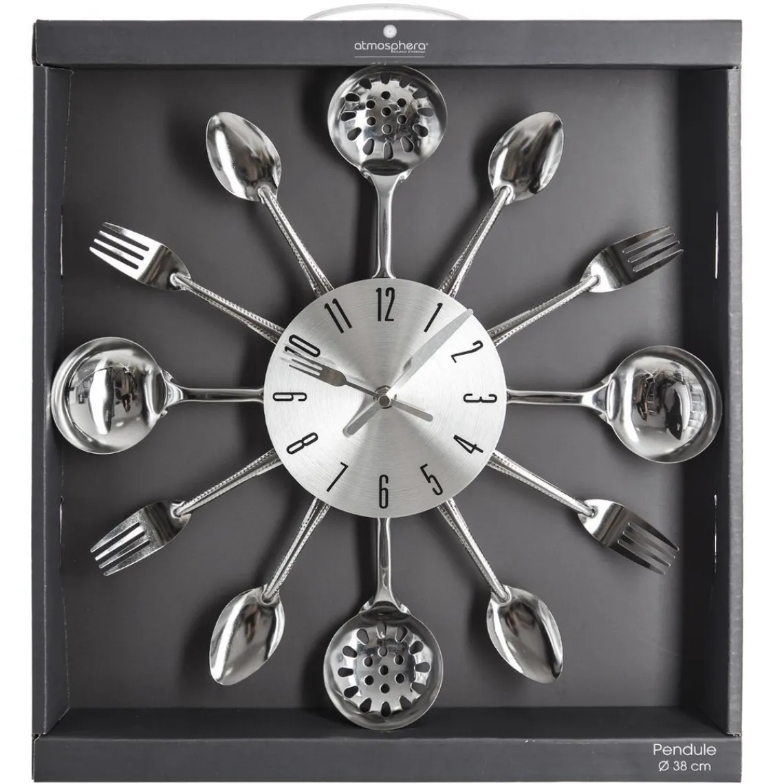 3S. x Home Pendule métal ustensiles D38