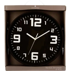 3S. x Home Pendule plastique silence noir D30 Outlet