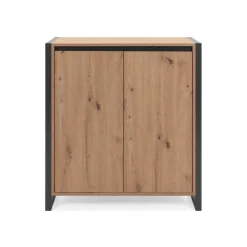 Calicosy Petit Buffet de Rangement 2 Portes DENVER Beige