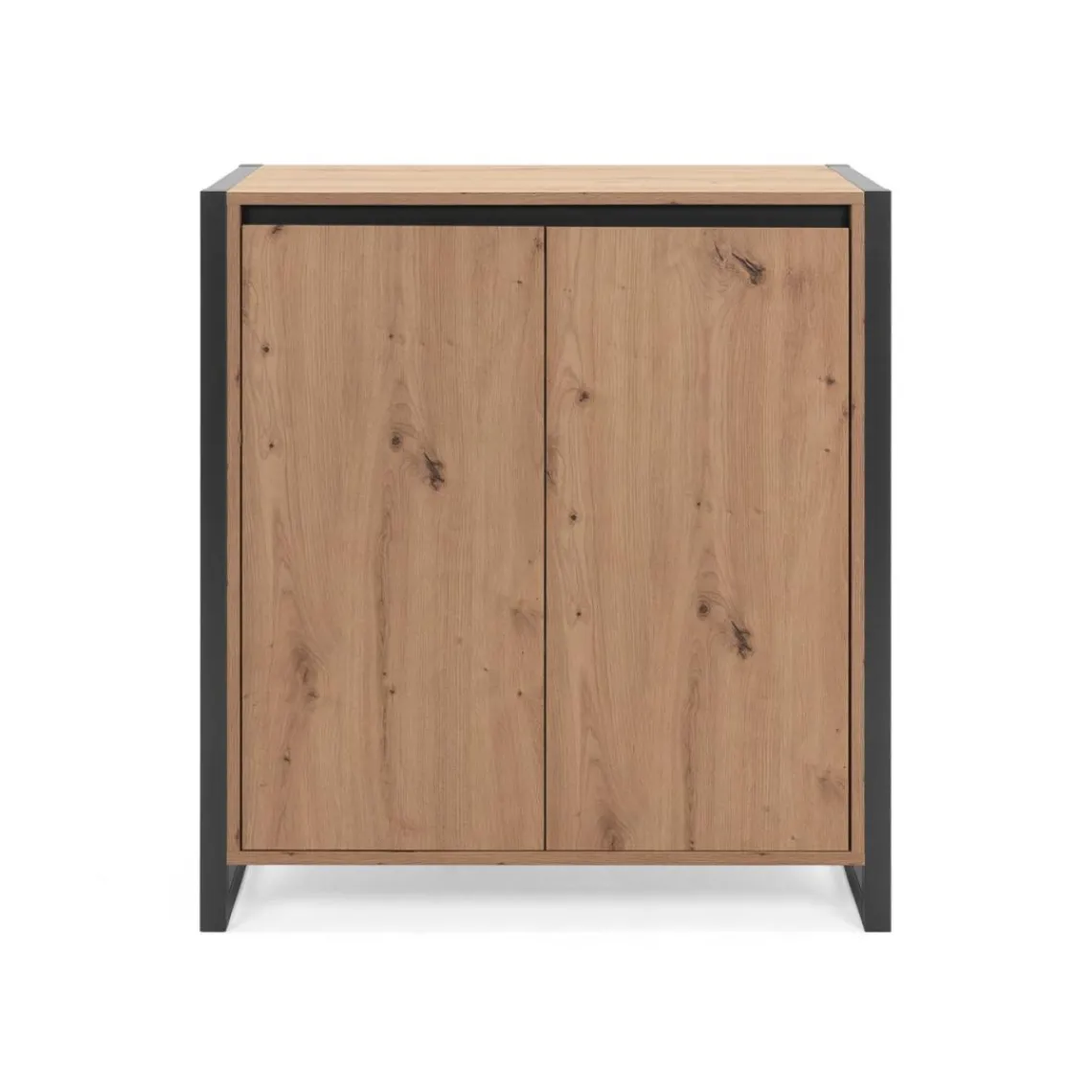 Calicosy Petit Buffet de Rangement 2 Portes DENVER Beige