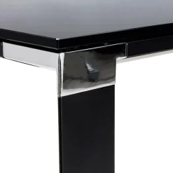 ALTEREGO Petit bureau droit design 'XLINE' en verre noir Sale