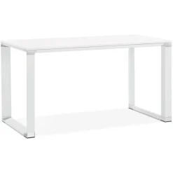 ALTEREGO Petit bureau droit design 'XLINE' en bois blanc Discount