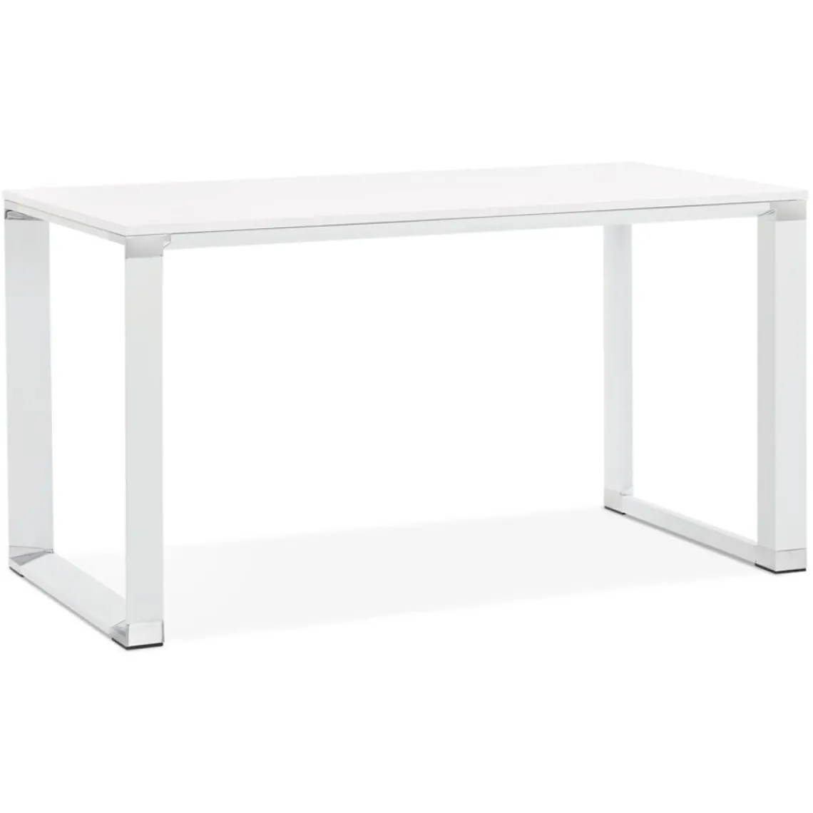 ALTEREGO Petit bureau droit design 'XLINE' en bois blanc Discount