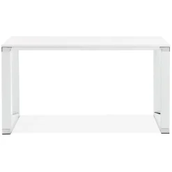 ALTEREGO Petit bureau droit design 'XLINE' en bois blanc Discount