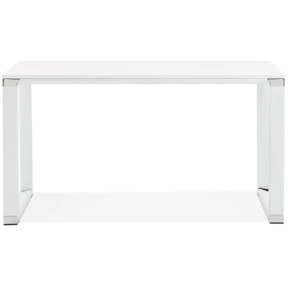 ALTEREGO Petit bureau droit design 'XLINE' en bois blanc Discount
