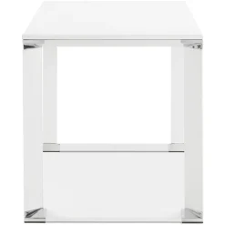ALTEREGO Petit bureau droit design 'XLINE' en bois blanc Discount