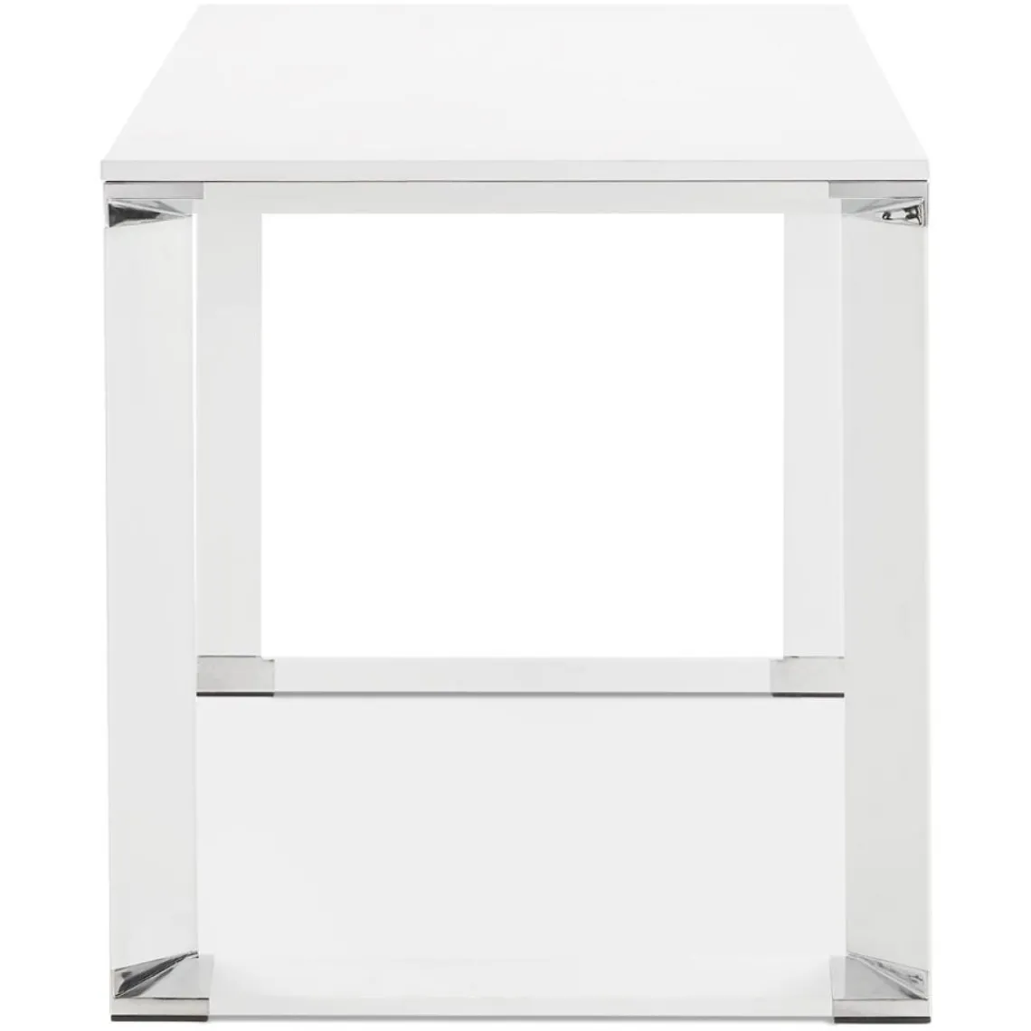 ALTEREGO Petit bureau droit design 'XLINE' en bois blanc Discount