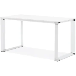 ALTEREGO Petit bureau droit design 'XLINE' en bois blanc Discount