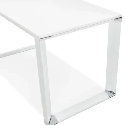 ALTEREGO Petit bureau droit design 'XLINE' en bois blanc Discount