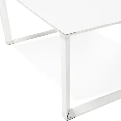 ALTEREGO Petit bureau droit design 'XLINE' en verre blanc New