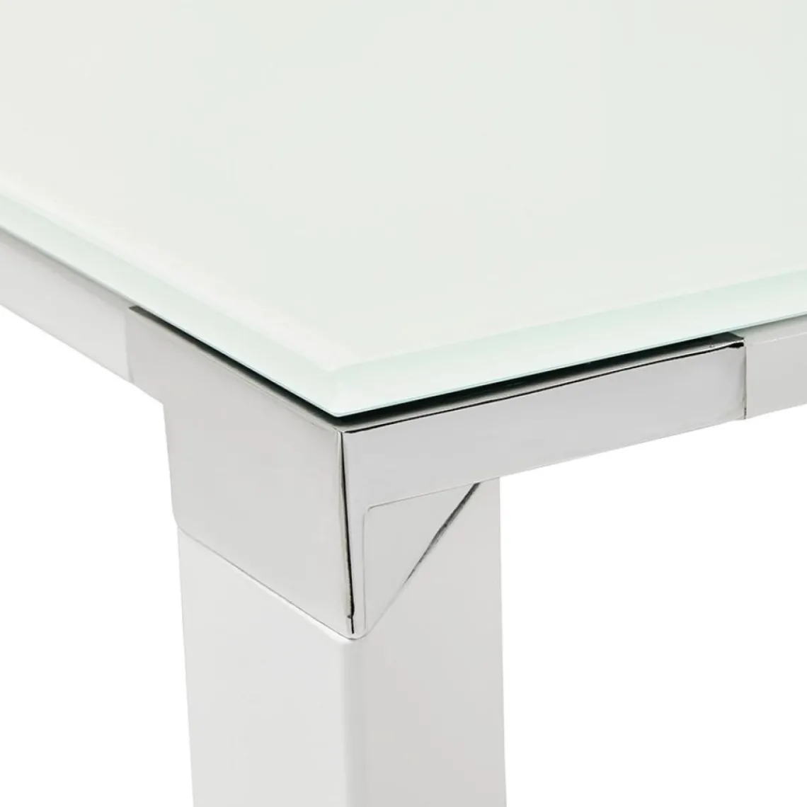 ALTEREGO Petit bureau droit design 'XLINE' en verre blanc New